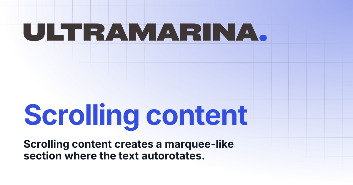 Scrolling content | Primavera