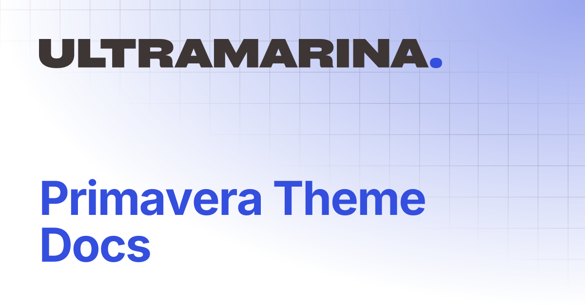 Primavera Theme Docs | Primavera